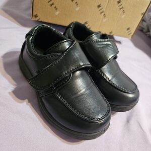 Toddler Boys Dress Shoes, Black With Velcro, Size 5